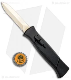AKC 777 Blackfinger OTF Dagger Automatic Knife Black (3.25" Gold) -Knife Shop AKC 777 Blackfinger OTF Auto Black Gold Dagger BHQ 92040 jr bottlecap