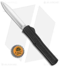 AKC F-20 D/A Dagger OTF Automatic Knife Black Aluminum (3.6" Satin) -Knife Shop AKC F 20 DA Dagger OTF Auto Black Satin BHQ 141074 jr bottlecap 2
