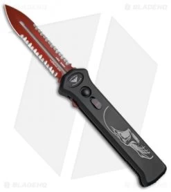 Paragon Para X Dagger OTF Automatic Knife Death Head (3.5" Red Serr)