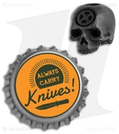 Carpe Diem EDC Skull Lanyard Bead - Black Steel -Knife Shop Carpe Diem EDC Skull Lanyard Bead Black Steel BHQ 92029 jr bottlecap