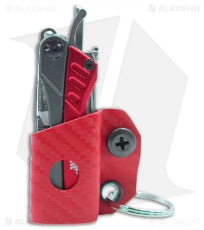 Clip & Carry Kydex Sheath Keychain For Gerber Dime (Red CF) 4 Clip & Carry Kydex Sheath Keychain For Gerber Dime (Red CF) - Image 2