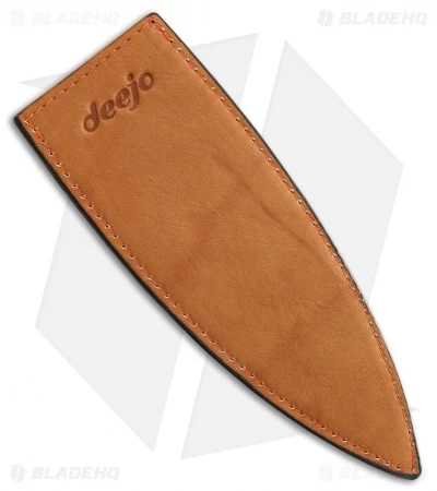 Deejo 37g Natural Leather Sheath W/ Orange Stitching 3 Deejo 37g Natural Leather Sheath W/ Orange Stitching