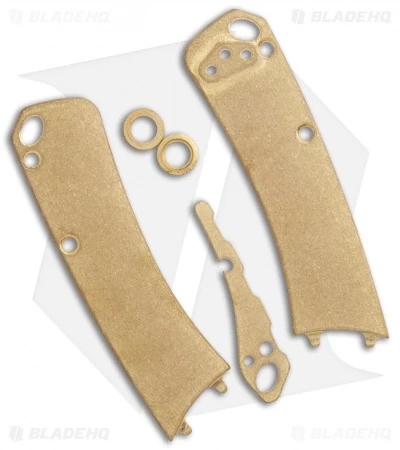 Flytanium Brass Outfit For Benchmade Mini Crooked River - Stonewash 3 Flytanium Brass Outfit For Benchmade Mini Crooked River - Stonewash
