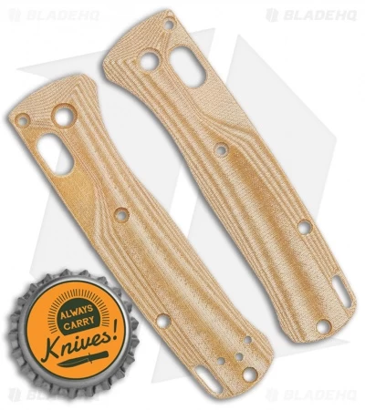 Flytanium Crossfade Scales For Benchmade Mini Bugout - Natural Linen Micarta 4 Flytanium Crossfade Scales For Benchmade Mini Bugout - Natural Linen Micarta - Image 2