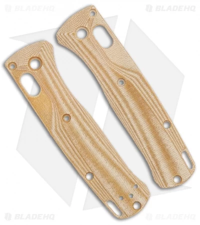 Flytanium Crossfade Scales For Benchmade Mini Bugout - Natural Linen Micarta 3 Flytanium Crossfade Scales For Benchmade Mini Bugout - Natural Linen Micarta