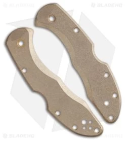 Flytanium Custom Brass Scales For Spyderco Delica - Stonewash