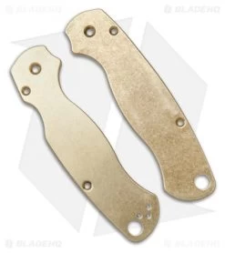 Flytanium Classic Brass Scales For Spyderco Paramilitary 2 Knife - Antique SW