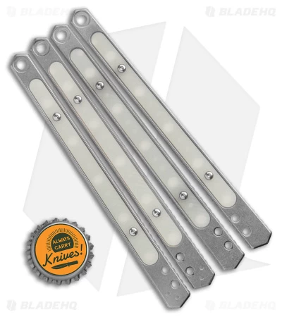 Flytanium Custom Titanium Scales Jade G-10 Inlay For Kershaw Lucha Balisong -SW 4 Flytanium Custom Titanium Scales Jade G-10 Inlay For Kershaw Lucha Balisong -SW - Image 2