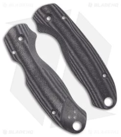Flytanium Lotus Black Linen Micarta Scales For Spyderco Para 3 Knife