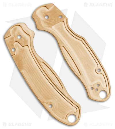 Flytanium Lotus Brass Scales For Spyderco Paramilitary 3 Knife 4 Flytanium Lotus Brass Scales For Spyderco Paramilitary 3 Knife - Image 2