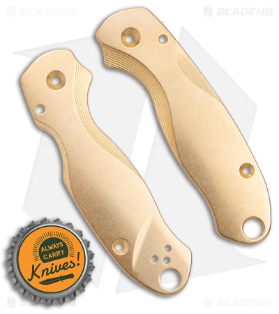 Flytanium Lotus Brass Scales For Spyderco Paramilitary 3 Knife 5 Flytanium Lotus Brass Scales For Spyderco Paramilitary 3 Knife - Image 3