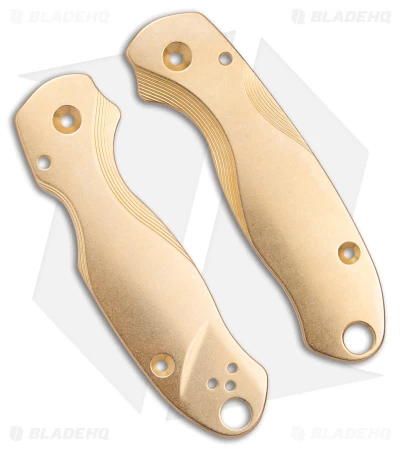 Flytanium Lotus Brass Scales For Spyderco Paramilitary 3 Knife 3 Flytanium Lotus Brass Scales For Spyderco Paramilitary 3 Knife