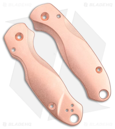 Flytanium Lotus Copper Scales For Spyderco Para 3 Knife 3 Flytanium Lotus Copper Scales For Spyderco Para 3 Knife