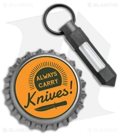 Glow Rhino Black Nitride Blue Tritium Glow Fob (1.5" Black) -Knife Shop Glow Rhino Tritium Fob Blue BHQ 143481 jr bottlecap