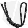 Tallen Knotted Paracord Lanyard - Black/Reflective White -Knife Shop Grindwox Knotted Paracord Lanyard Black Reflective White BHQ 71140 jr
