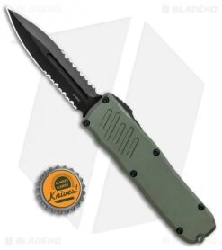 Guardian Tactical RECON-035 D/A Dagger OTF Auto OD (3.3" Black Tactical Serr) -Knife Shop Guardian Tactical RECON 035 DA Dagger OTF OD Black Serr BHQ 95937 jr bottlecap