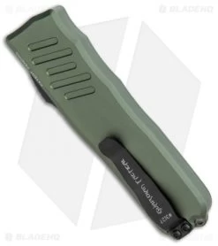 Guardian Tactical RECON-035 D/A Dagger OTF Auto OD (3.3" Black Tactical Serr) -Knife Shop Guardian Tactical RECON 035 DA Dagger OTF OD Black Serr BHQ 95937 jr side