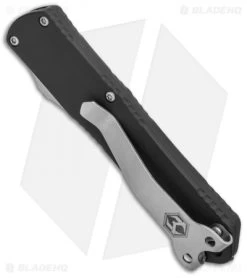 Heretic Knives Manticore-S Double Edge OTF Black (2.63" Stonewash) -Knife Shop Heretic Knives Manticore S Double Edge OTF Black SW H024 2A BHQ 95067 jr side