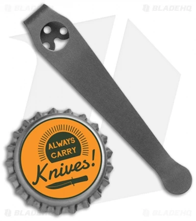 Lynch Northwest Long Titanium Spyderco Pocket Clip (Sandwashed) NW 4 Lynch Northwest Long Titanium Spyderco Pocket Clip (Sandwashed) NW - Image 2