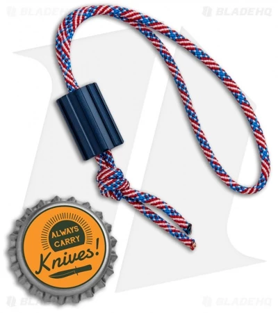 Lynch Northwest Short Grooved Bead W/ USA Flag Lanyard - Blue Graphene 4 Lynch Northwest Short Grooved Bead W/ USA Flag Lanyard - Blue Graphene - Image 2