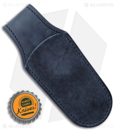 MKM Leather Pocket Knife Sheath - Dark Blue 6 MKM Leather Pocket Knife Sheath - Dark Blue - Image 4