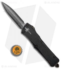 Marfione Custom Combat Troodon D/E OTF Knife Black (3.8" Cowry-X Damascus) -Knife Shop Marfione Custom Combat Troodon DE Black Cowry X Damascus 342 MCK BHQ 101039 jr bottlecap