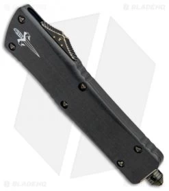 Marfione Custom Combat Troodon D/E OTF Knife Black (3.8" Cowry-X Damascus) -Knife Shop Marfione Custom Combat Troodon DE Black Cowry X Damascus 342 MCK BHQ 101039 jr spine