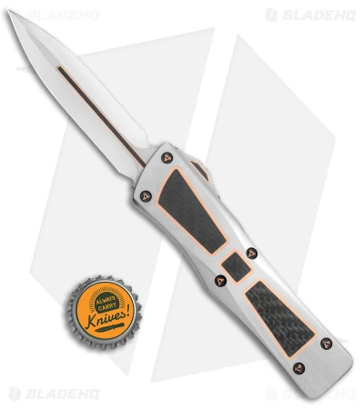 Marfione Custom Combat Troodon D/E OTF Knife (3.8" Mirror/ CF Inlay) 6 Marfione Custom Combat Troodon D/E OTF Knife (3.8" Mirror/ CF Inlay) - Image 4