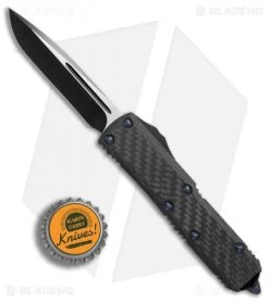 Marfione Custom UTX-85 OTF Automatic Knife CF W/ Blue Ringed HW (DLC Stonewash) -Knife Shop Marfione Custom UTX 85 cf blue ringed hw DLC stonewash BHQ 75767 er bottlecap