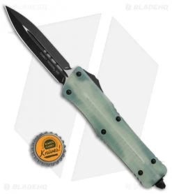 Microtech Signature Series Combat Troodon D/E OTF Auto Knife Jade G-10 (3.8") -Knife Shop Microtech Combat Troodon DE OTF Auto Jade G 10 Black 142 1GTJGS BHQ 90233 jr bottlecap