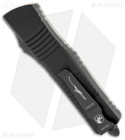 Microtech Signature Series Combat Troodon D/E OTF Auto Knife Jade G-10 (3.8") -Knife Shop Microtech Combat Troodon DE OTF Auto Jade G 10 Black 142 1GTJGS BHQ 90233 jr side