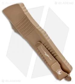 Microtech Combat Troodon Hellhound Cerakote Dark Earth (3.8" CDE) 219-1CDE -Knife Shop Microtech Combat Troodon Hellhound OTF Auto Dark Earth 219 1CDE BHQ 99294 ns side