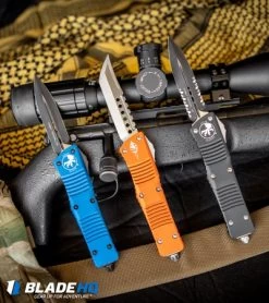 Microtech Combat Troodon D/E OTF Automatic Knife Blue (3.8" Black) 142-1BL -Knife Shop Microtech Combat Troodon Hellhound Tanto OTF Knife Orange SW 219 10OR BHQ 105402 kp plink plink web