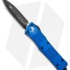 Microtech Combat Troodon D/E OTF Automatic Knife Blue (3.8" Black) 142-1BL -Knife Shop Microtech Combat Troodon OTF Auto Blue Dagger 142 1BL BHQ 10343 ns
