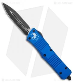 Microtech Combat Troodon D/E OTF Automatic Knife Blue (3.8" Black) 142-1BL