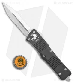 Microtech Combat Troodon OTF Knife D/E Dagger (3.8" Stonewash Serr) 142-11 -Knife Shop Microtech Combat Troodon OTF DE Dagger SW Serr 142 11 BHQ 5294 jr bottlecap