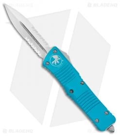 Microtech Combat Troodon OTF Knife D/E Dagger Turquoise (3.8" Satin Serr)