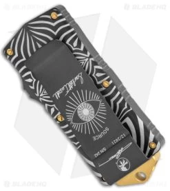 Microtech Exocet Source D/E Dagger CA Legal OTF Automatic Knife (1.9" Black) -Knife Shop Microtech Exocet DE Ca Legal OTF Auto Source Black Gold BHQ 140631 jr side