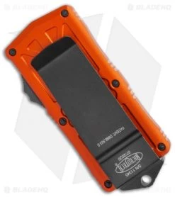 Microtech Exocet Dagger CA Legal OTF Automatic Orange (1.9" Black Serr) 157-2OR -Knife Shop Microtech Exocet Dagger CA Legal OTF Automatic Orange 1.9in Black Serr 157 2 OR BHQ 115648 LS Side