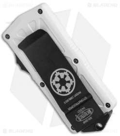 Microtech Exocet Stormtrooper CA Legal OTF Automatic Knife White (1.9" White) -Knife Shop Microtech Exocet Storm Trooper DE OTF Auto 157 1ST BHQ 114581 jr side
