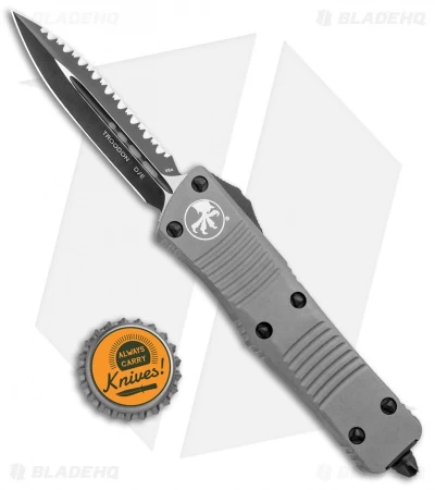 Microtech Troodon D/E OTF Automatic Knife Gray (3" Black Full Serr) 6 Microtech Troodon D/E OTF Automatic Knife Gray (3" Black Full Serr) - Image 4