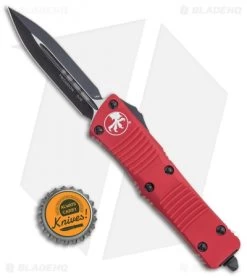 Microtech Troodon D/E OTF Automatic Knife Red (3" Black) 138-1RD -Knife Shop Microtech Troodon DE OTF Auto Red Black 138 1RD BHQ 18882 jr bottlecap