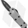 Microtech Troodon Mini D/E OTF Automatic Knife Gray Aluminum (1.9" Black)