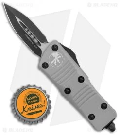 Microtech Troodon Mini D/E OTF Automatic Knife Gray Aluminum (1.9" Black) -Knife Shop Microtech Troodon Mini DE Ti Gray OTF Auto Black BHQ 131520 jr bottlecap