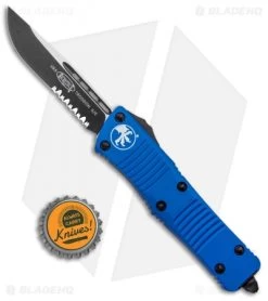Microtech Troodon S/E OTF Automatic Knife Blue (3" Black Serr) 139-2BL -Knife Shop Microtech Troodon SE OTF Auto Blue Black Serr 139 2BL BHQ 26225 jr bottlecap
