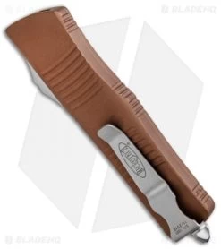 Microtech Troodon S/E OTF Automatic Knife Tan (3" Satin) 139-4 TA -Knife Shop Microtech Troodon SE OTF Auto Tan Satin 139 4TA BHQ 91957 jr side