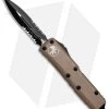 Microtech UTX-85 D/E OTF Automatic Knife Tan (3.125" Black Serr ) 232-2TA -Knife Shop Microtech UTX 85 DE OTF Auto Tan Black Serr 232 2TA BHQ 81510 jr 1