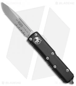 Microtech UTX-85 S/E OTF Automatic Knife Black (3.125" Bead Blast Serr)