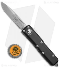 Microtech UTX-85 S/E OTF Automatic Knife Black (3.125" Bead Blast Serr) -Knife Shop Microtech UTX 85 SE OTF Black BB Serr 231 8 BHQ 6859 jr bottlecap
