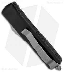 Microtech UTX-85 S/E OTF Automatic Knife Black (3.125" Bead Blast Serr) -Knife Shop Microtech UTX 85 SE OTF Black BB Serr 231 8 BHQ 6859 jr side